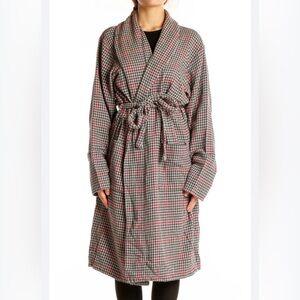 Houndstooth Belted Robe Women's